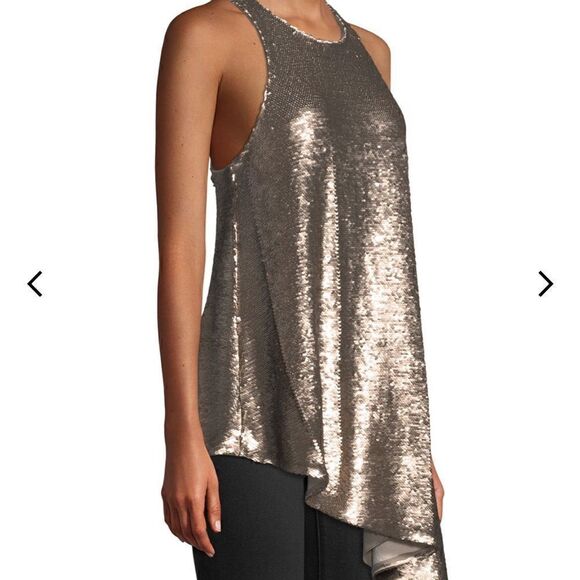 NWT MSRP $345 Cinq a Sept Sequin Dylan Tank Top Women's Size Medium - Picture 3 of 13